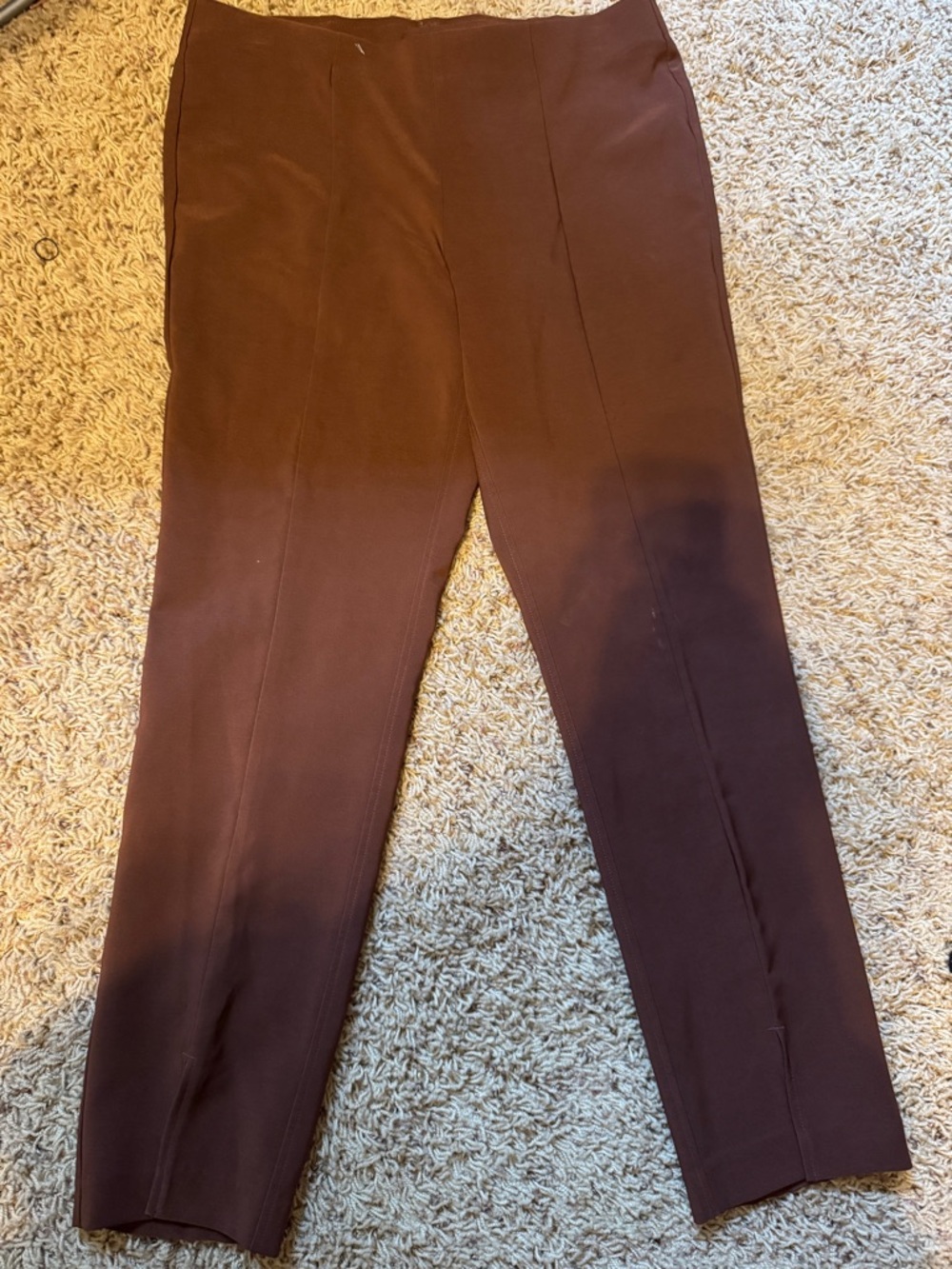Adrianna Papell Brown Ponte Slim Pants
